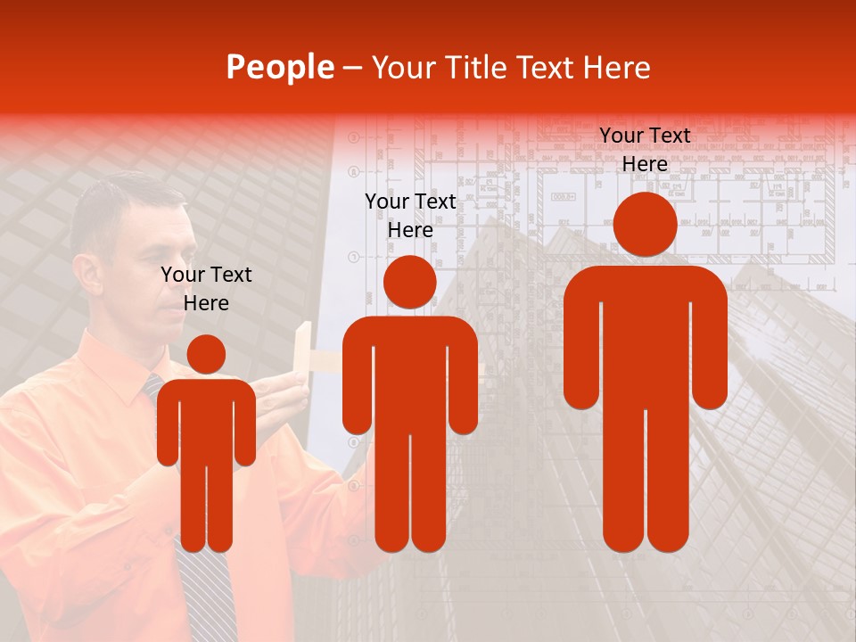 Shirt Businessman Tower PowerPoint Template