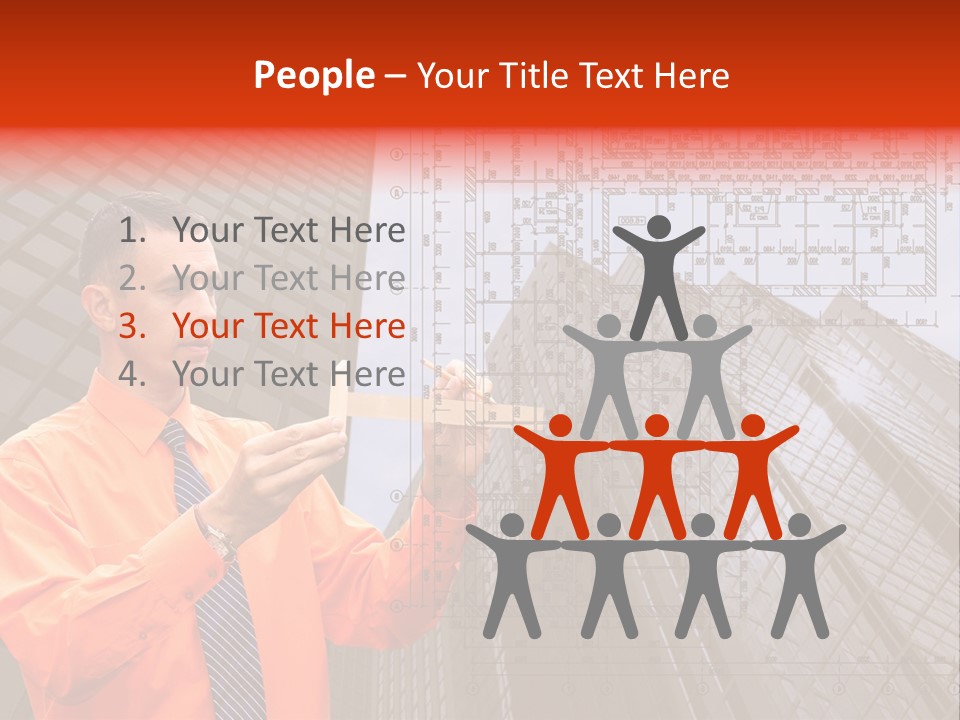 Shirt Businessman Tower PowerPoint Template