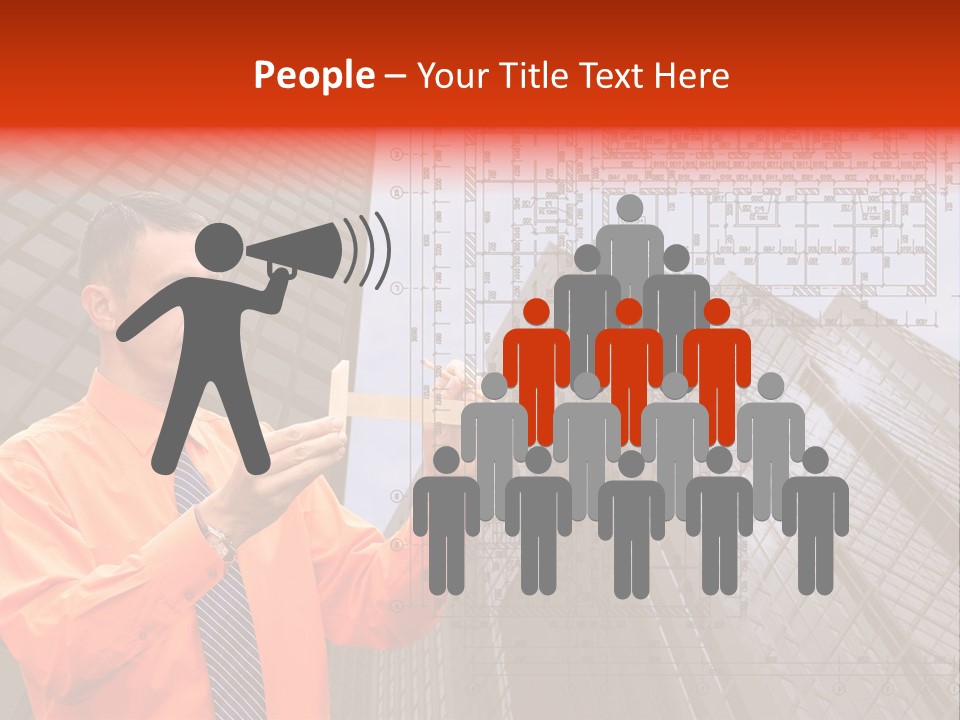 Shirt Businessman Tower PowerPoint Template