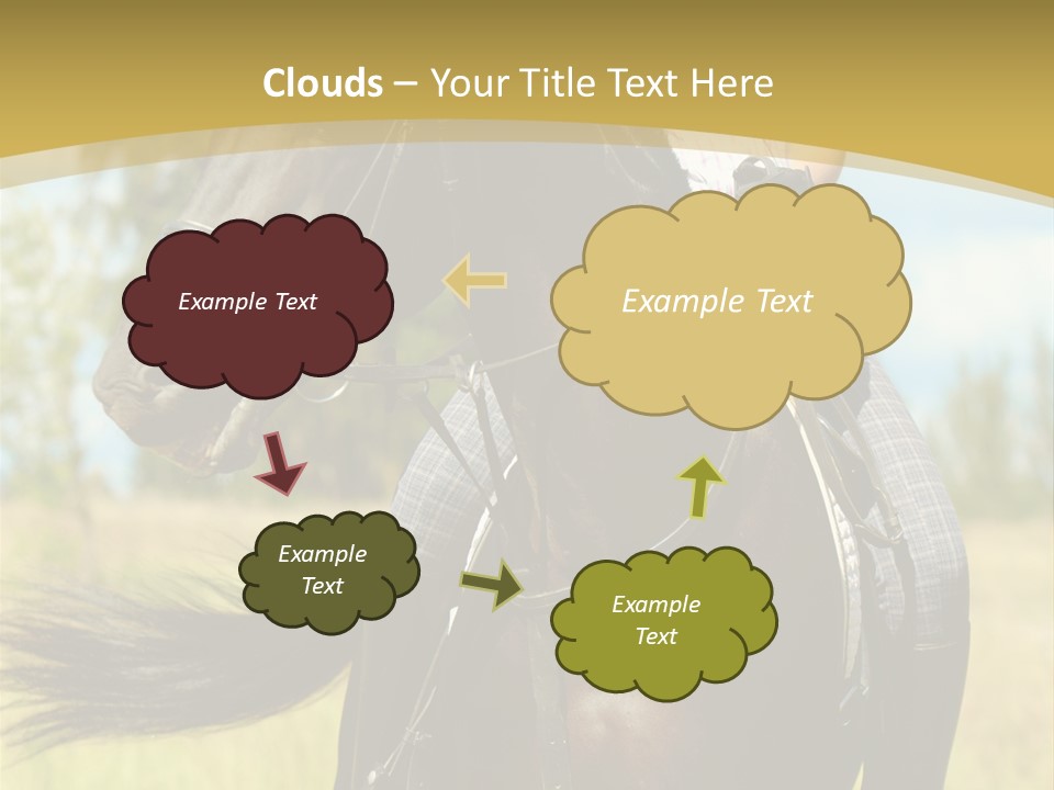Cloudy Female Portrait PowerPoint Template