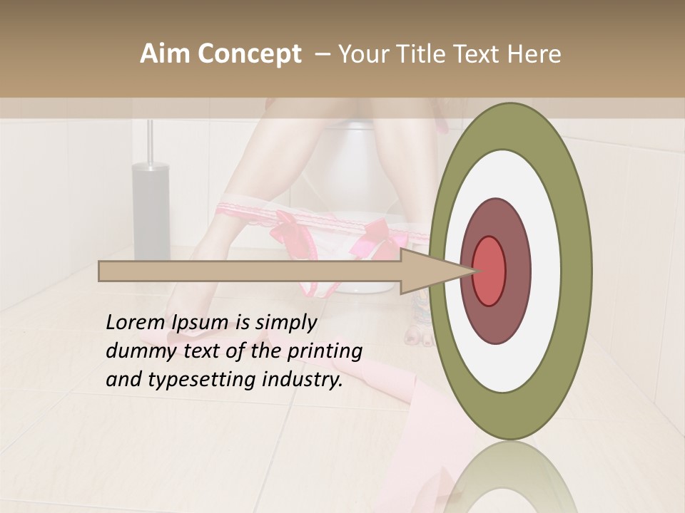 Female Loo Pee PowerPoint Template