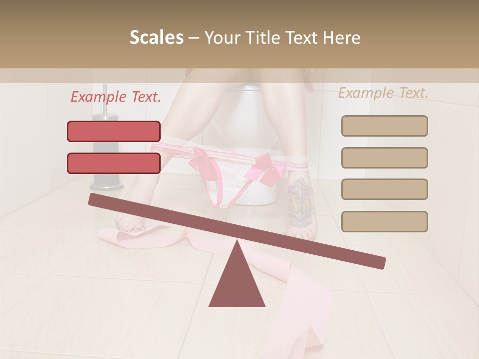 Female Loo Pee PowerPoint Template