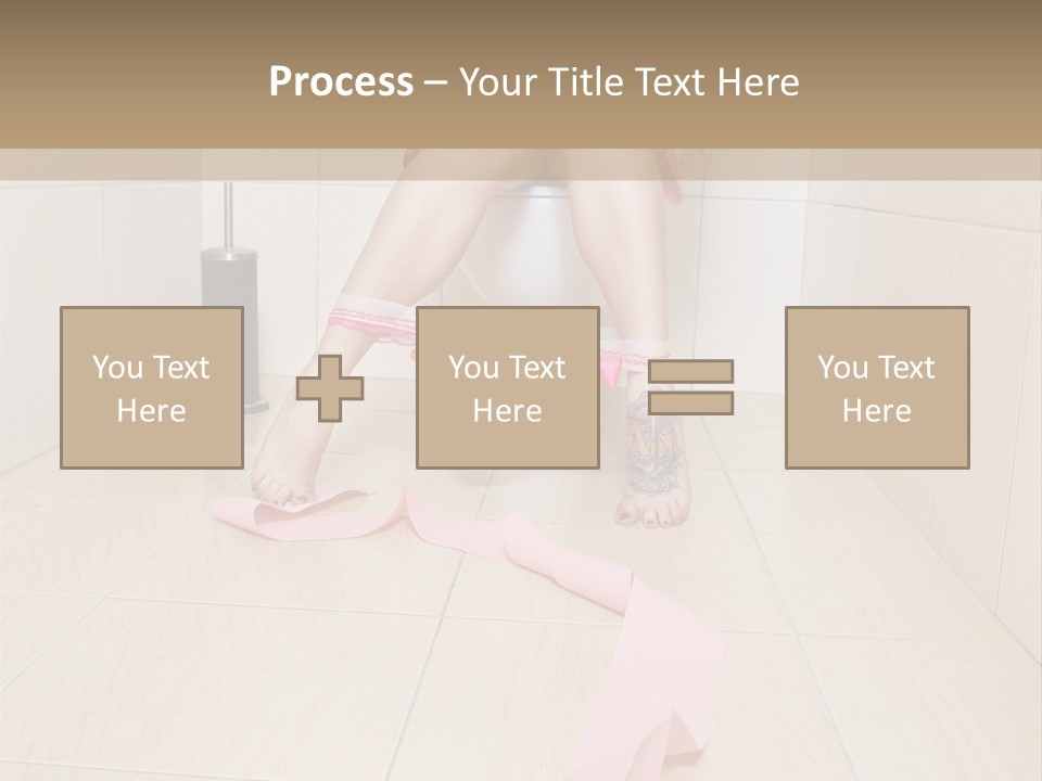 Female Loo Pee PowerPoint Template
