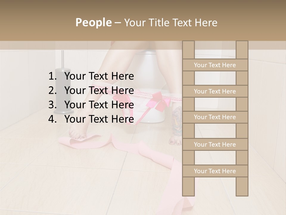 Female Loo Pee PowerPoint Template