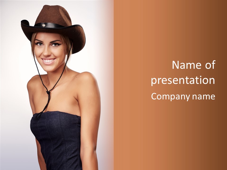 Caucasian Lady Stylish PowerPoint Template