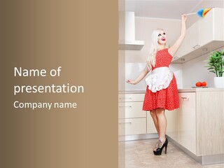 Young Cheerful Pin Up PowerPoint Template