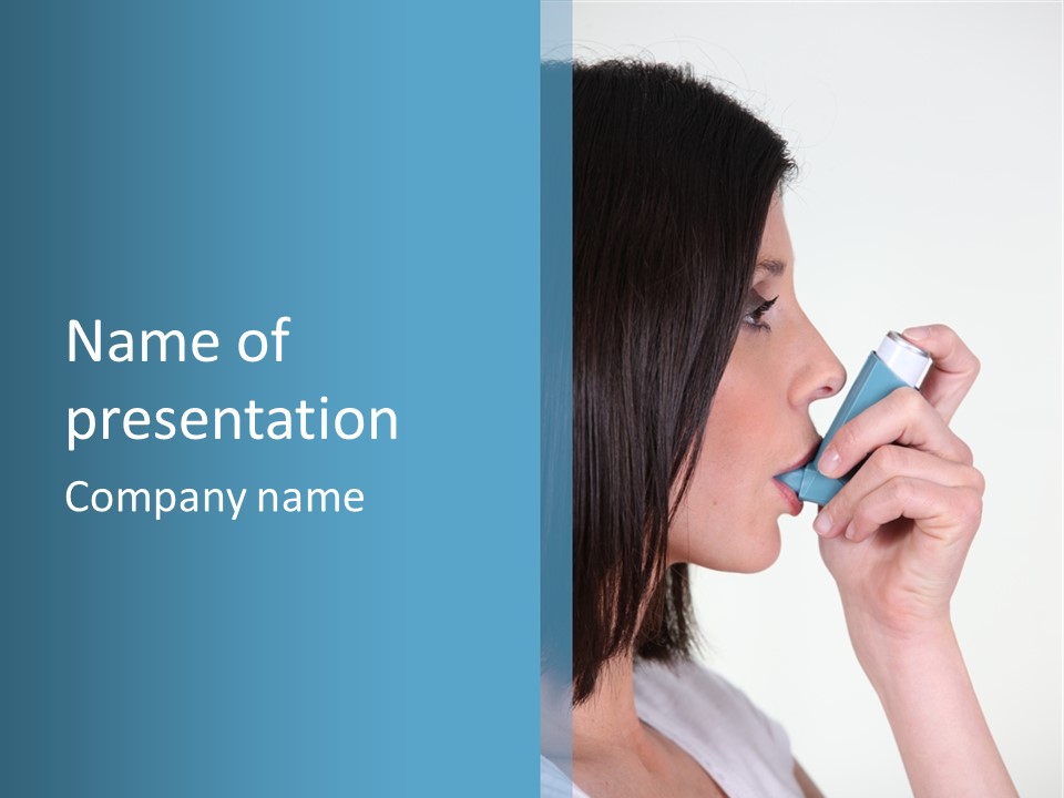 Sick Caucasian Inhale PowerPoint Template