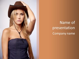 Confident Gorgeous Blond PowerPoint Template