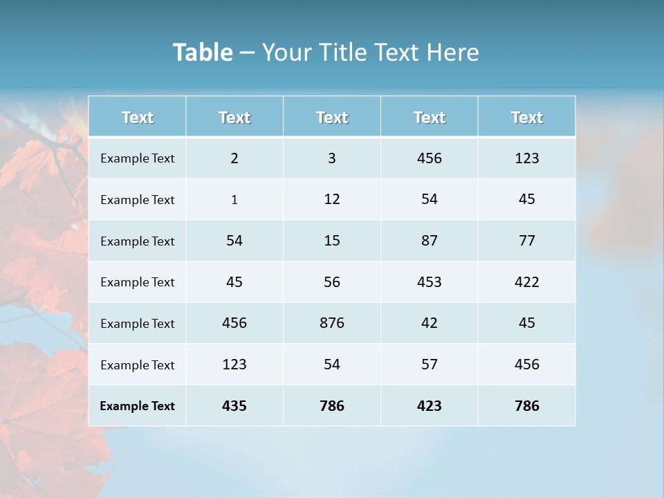 Foliage Maple Color PowerPoint Template