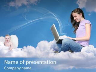 Angel Baby Internet PowerPoint Template