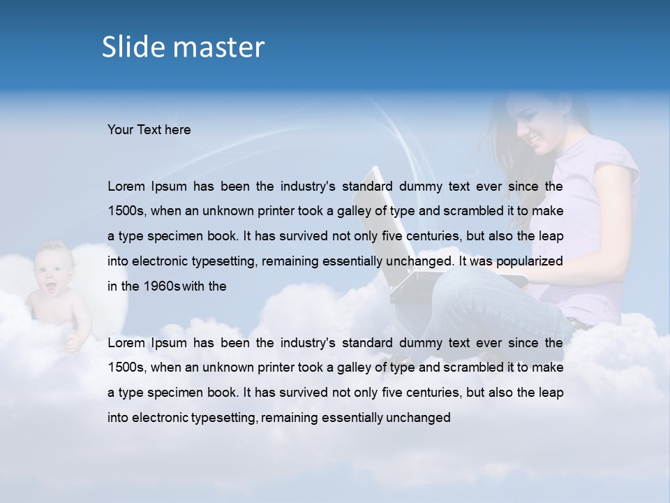 Angel Baby Internet PowerPoint Template