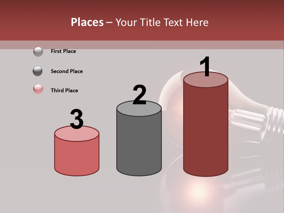 Bulb Ideas Three Dimensional PowerPoint Template