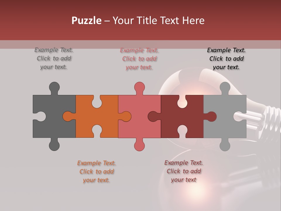 Bulb Ideas Three Dimensional PowerPoint Template