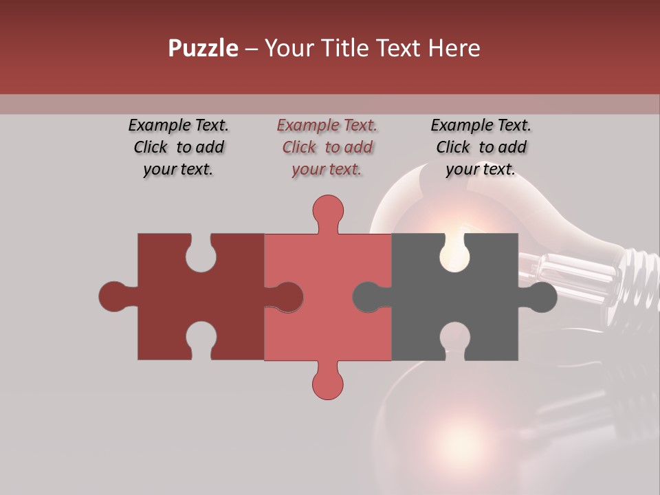 Bulb Ideas Three Dimensional PowerPoint Template