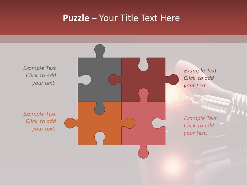 Bulb Ideas Three Dimensional PowerPoint Template