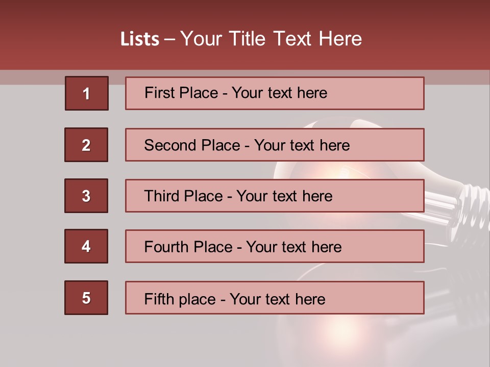 Bulb Ideas Three Dimensional PowerPoint Template
