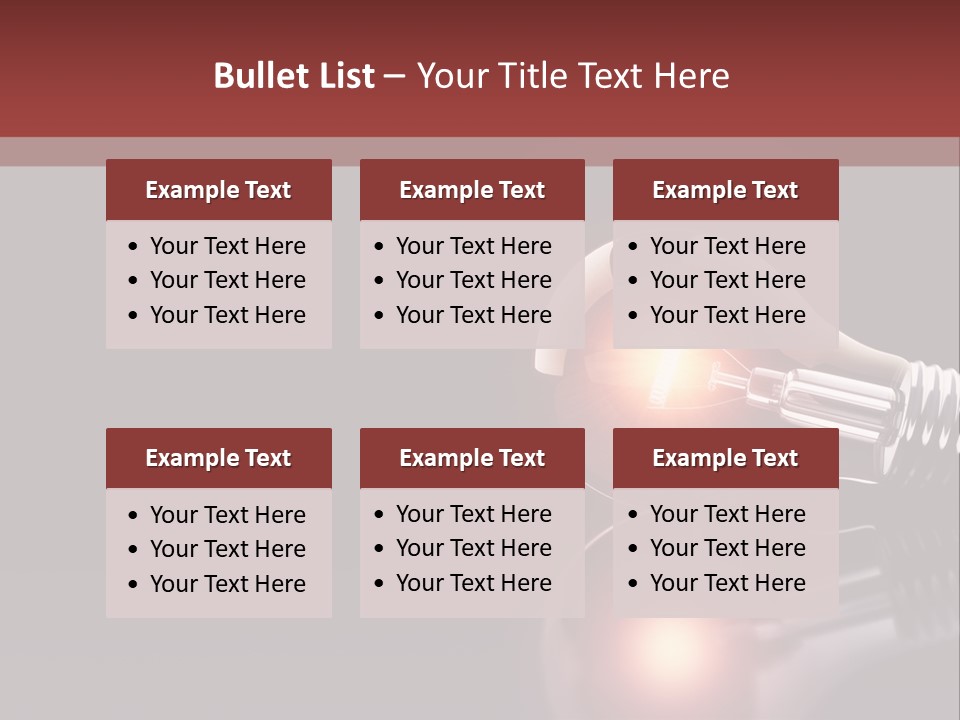 Bulb Ideas Three Dimensional PowerPoint Template