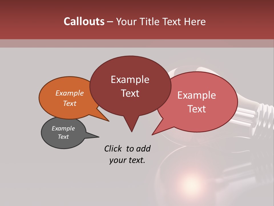 Bulb Ideas Three Dimensional PowerPoint Template
