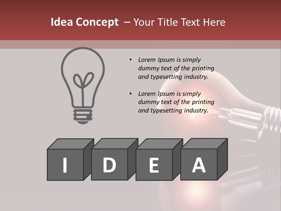 Bulb Ideas Three Dimensional PowerPoint Template