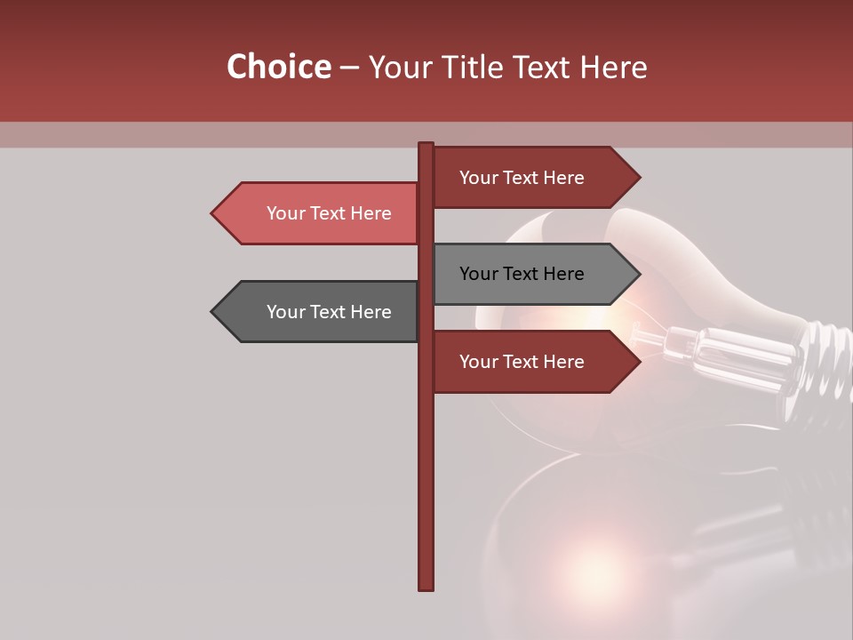 Bulb Ideas Three Dimensional PowerPoint Template