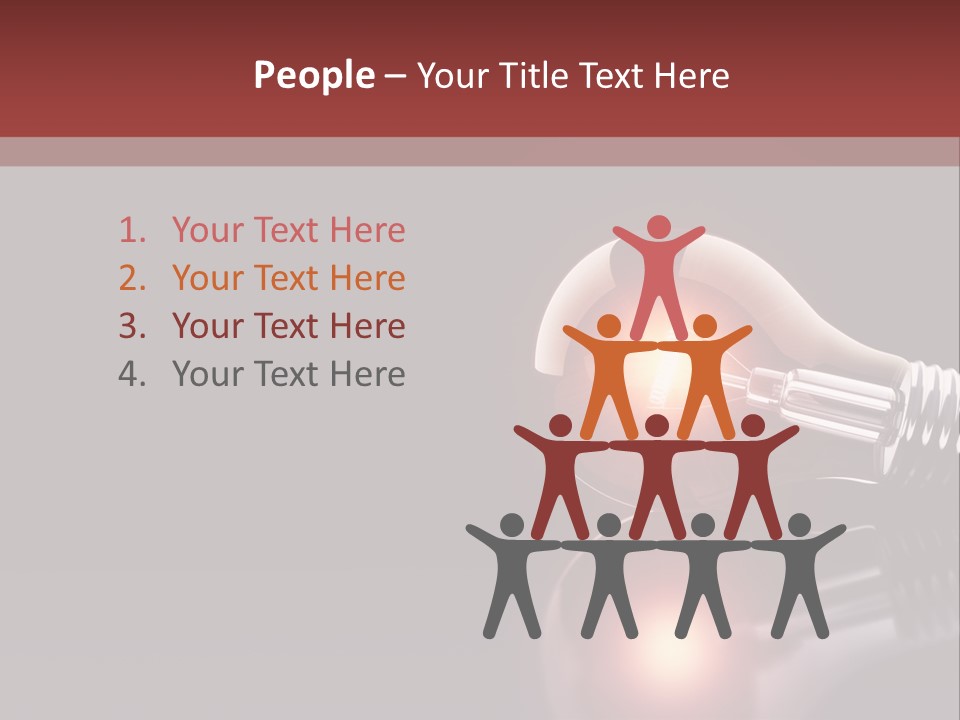 Bulb Ideas Three Dimensional PowerPoint Template