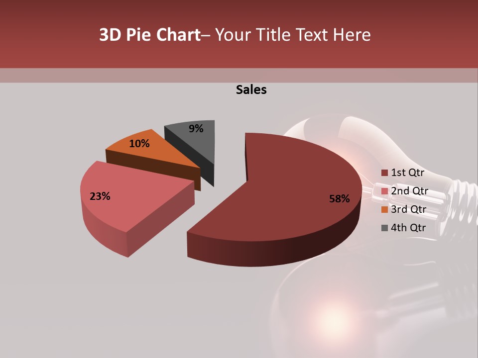 Bulb Ideas Three Dimensional PowerPoint Template