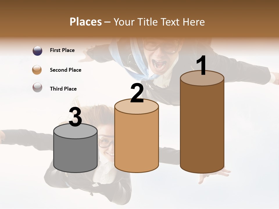 Parachute Screaming Woman PowerPoint Template