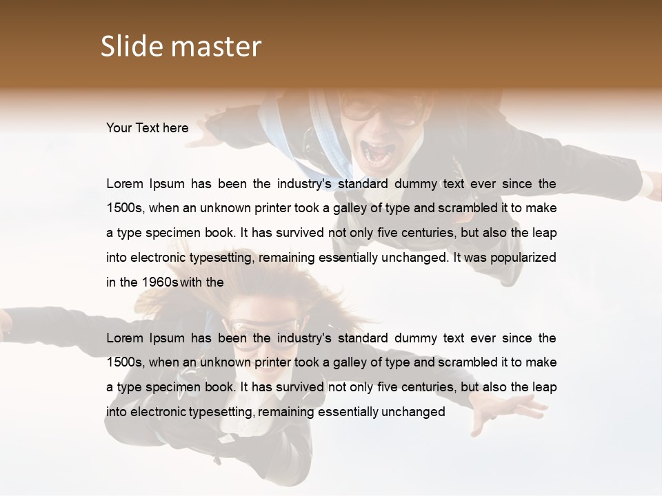 Parachute Screaming Woman PowerPoint Template