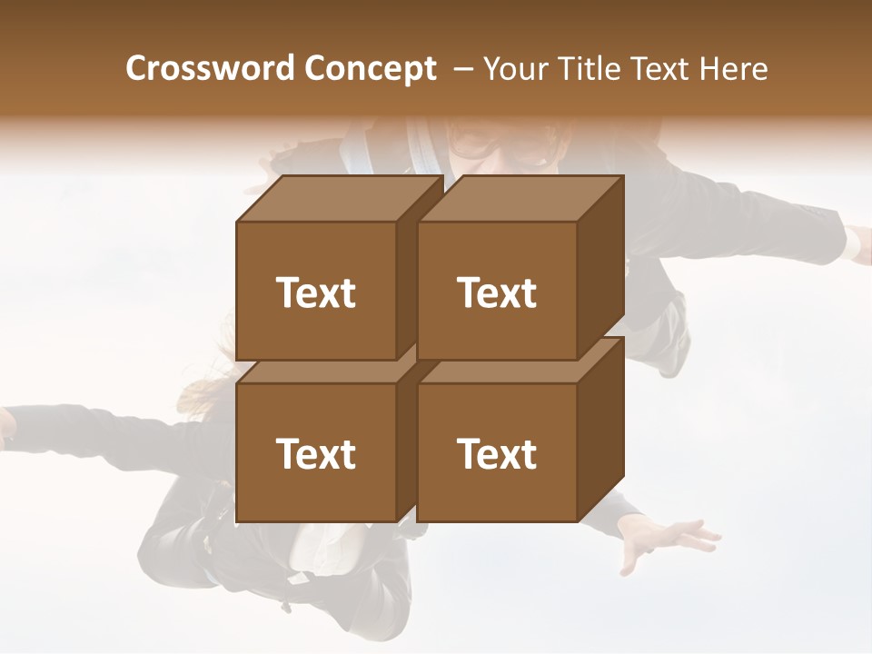 Parachute Screaming Woman PowerPoint Template