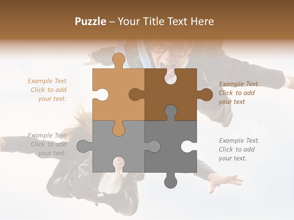 Parachute Screaming Woman PowerPoint Template