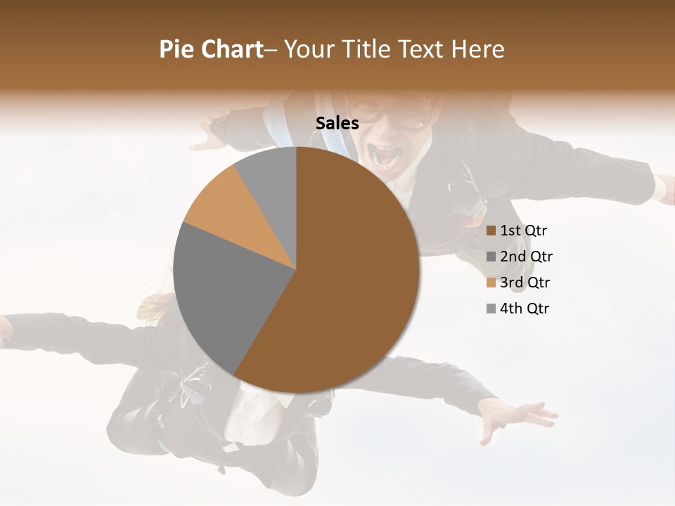 Parachute Screaming Woman PowerPoint Template