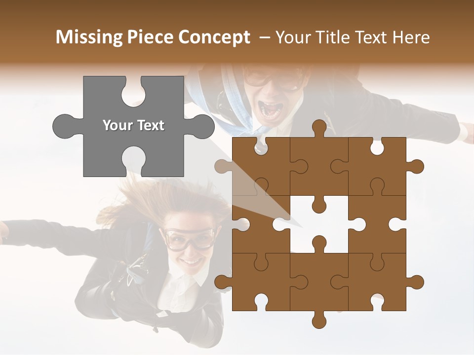 Parachute Screaming Woman PowerPoint Template