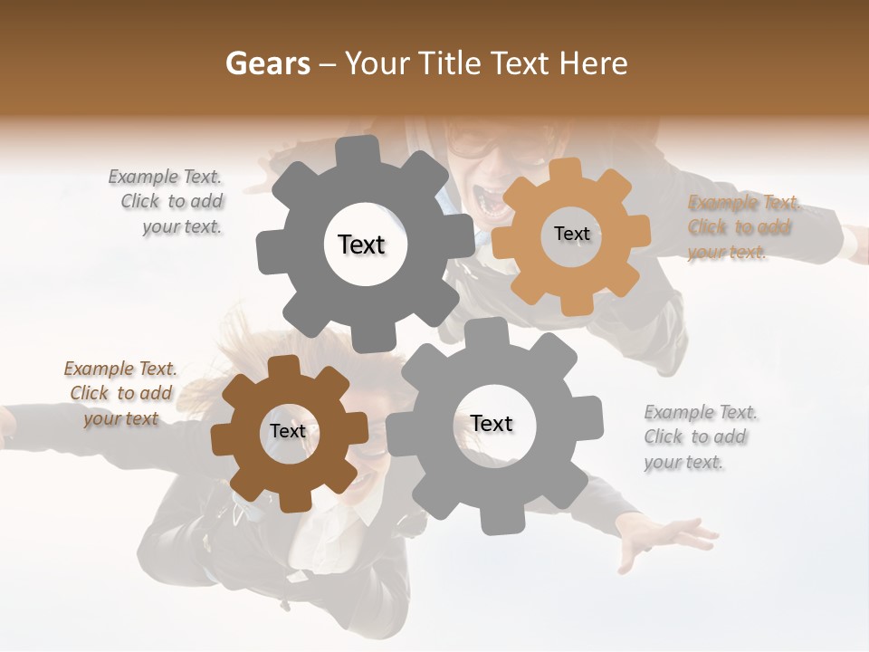 Parachute Screaming Woman PowerPoint Template