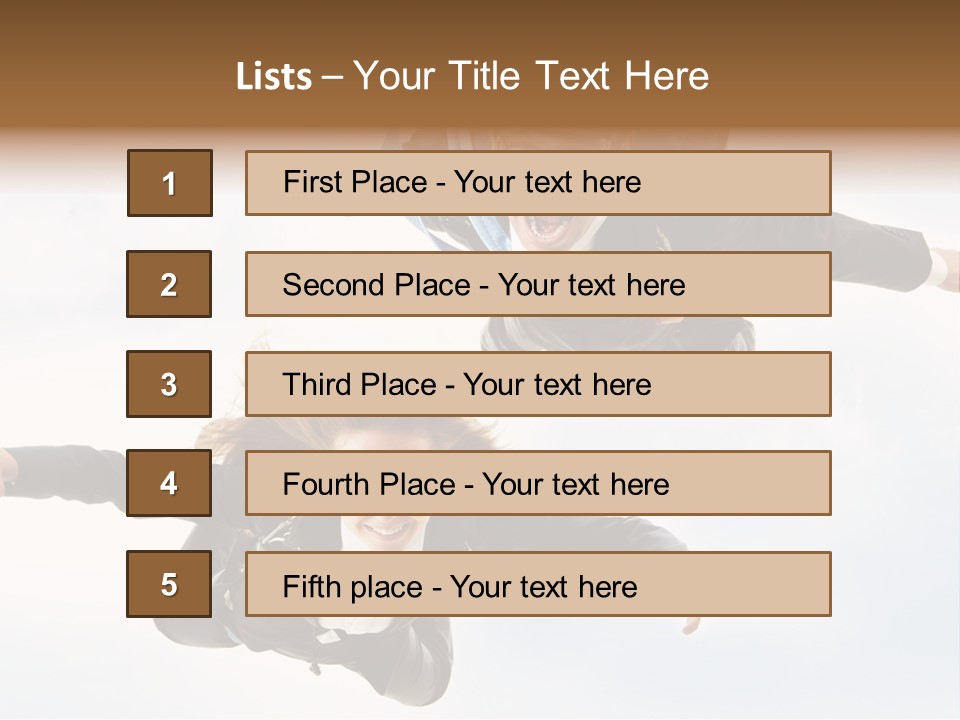 Parachute Screaming Woman PowerPoint Template