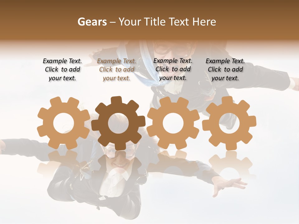 Parachute Screaming Woman PowerPoint Template