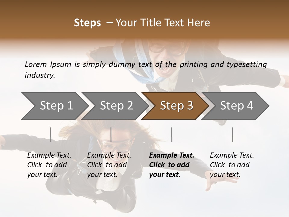 Parachute Screaming Woman PowerPoint Template