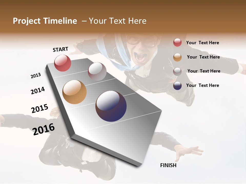 Parachute Screaming Woman PowerPoint Template