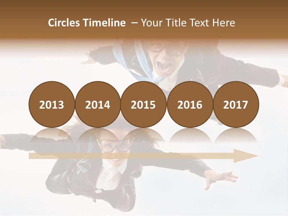 Parachute Screaming Woman PowerPoint Template