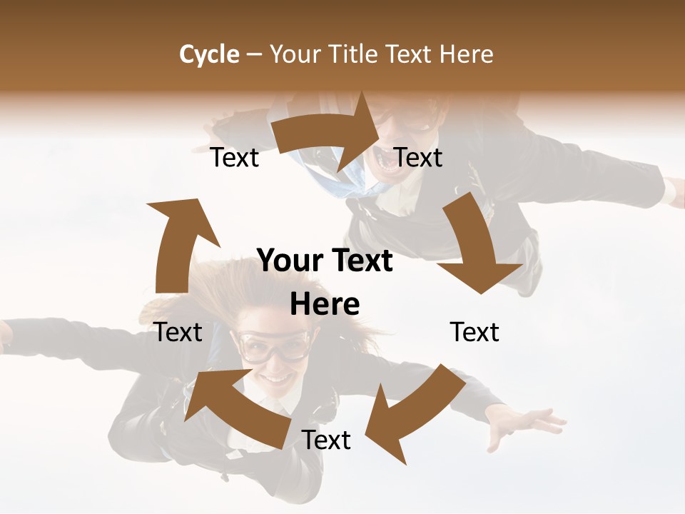 Parachute Screaming Woman PowerPoint Template