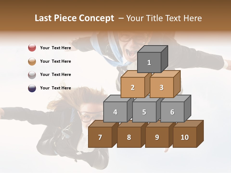 Parachute Screaming Woman PowerPoint Template