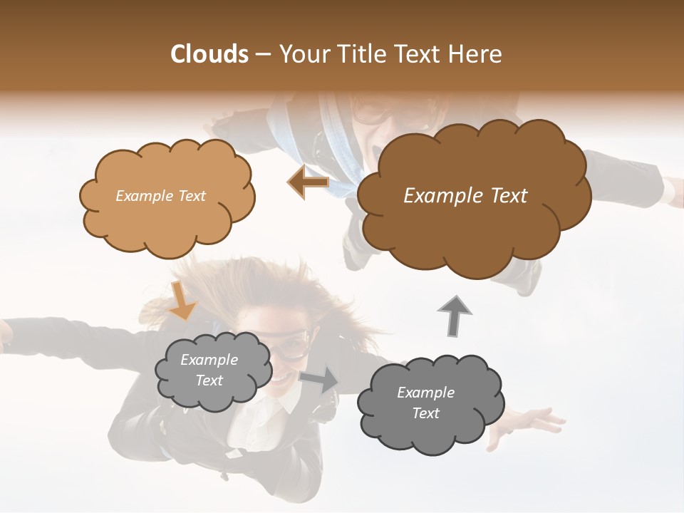 Parachute Screaming Woman PowerPoint Template
