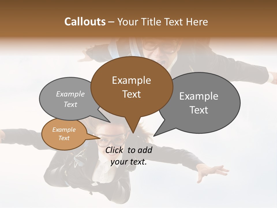 Parachute Screaming Woman PowerPoint Template