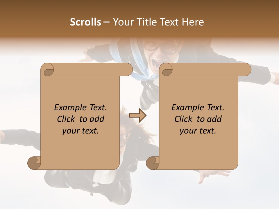 Parachute Screaming Woman PowerPoint Template