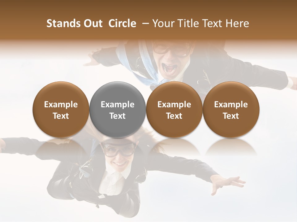 Parachute Screaming Woman PowerPoint Template