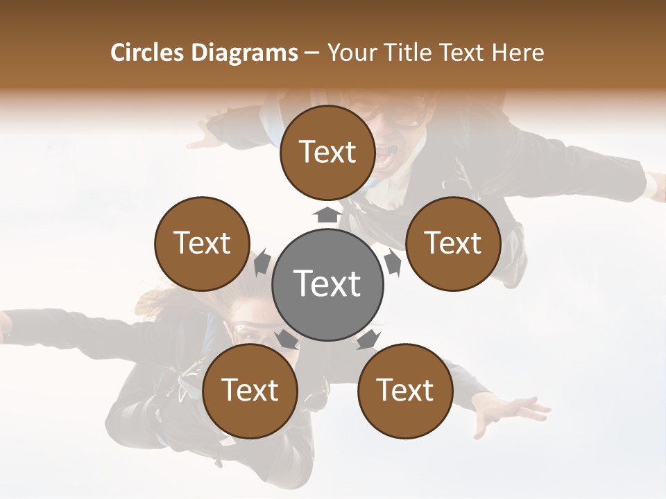 Parachute Screaming Woman PowerPoint Template