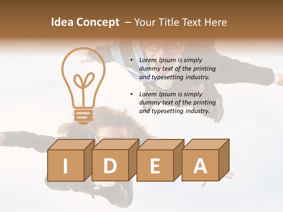 Parachute Screaming Woman PowerPoint Template