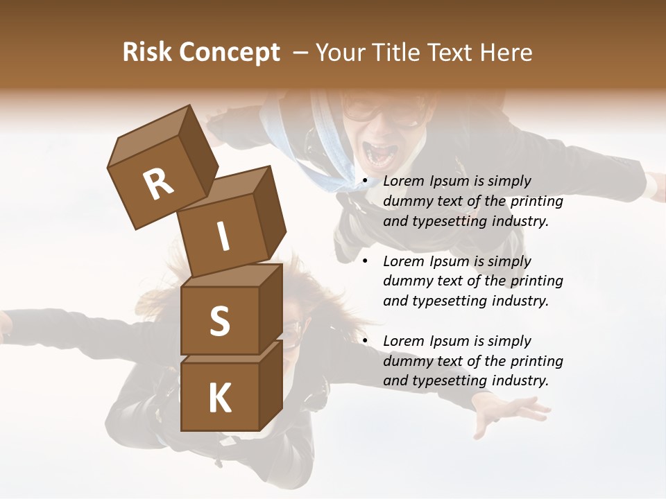 Parachute Screaming Woman PowerPoint Template