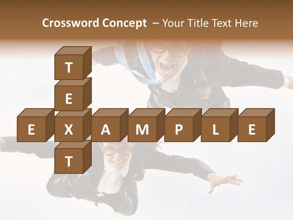 Parachute Screaming Woman PowerPoint Template