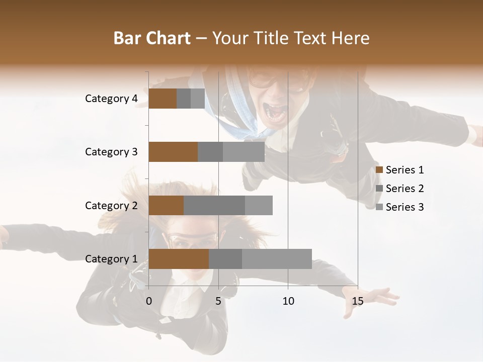 Parachute Screaming Woman PowerPoint Template