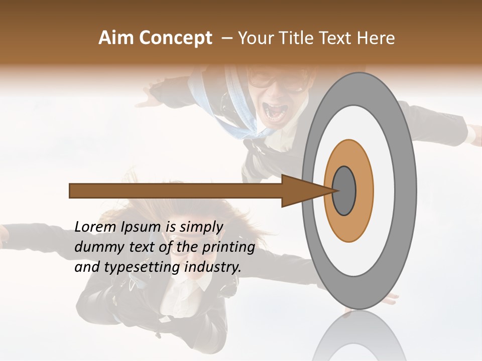 Parachute Screaming Woman PowerPoint Template